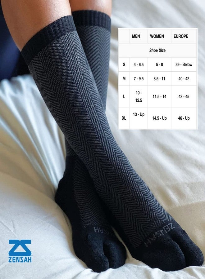 Zensah Bunion Ease - Corrector Relief Sock for Bunions Women and Men - Toe Separator Sock Design (Black/Grey, Medium) - Image 5